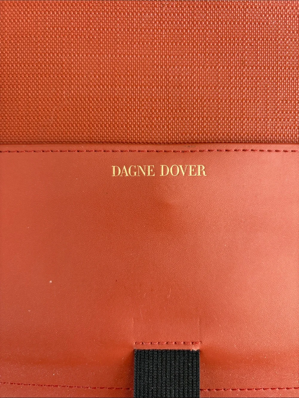 Dagne Dover Leather Wristlet Clutch - Rust Orange